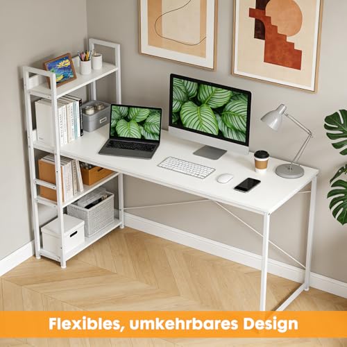 Bureau d'ordinateur compact en bois avec pochette de rangement DUMOS - 2