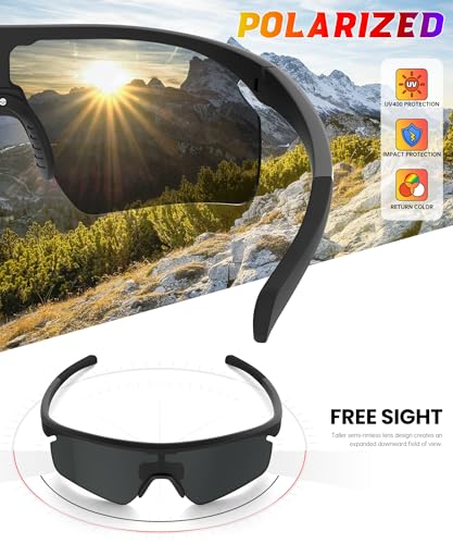 Image of Sport Polarized Sunglasses for Men and Women, Stylish and Lightweight Cycling Sunglasses with UV400 Protection
