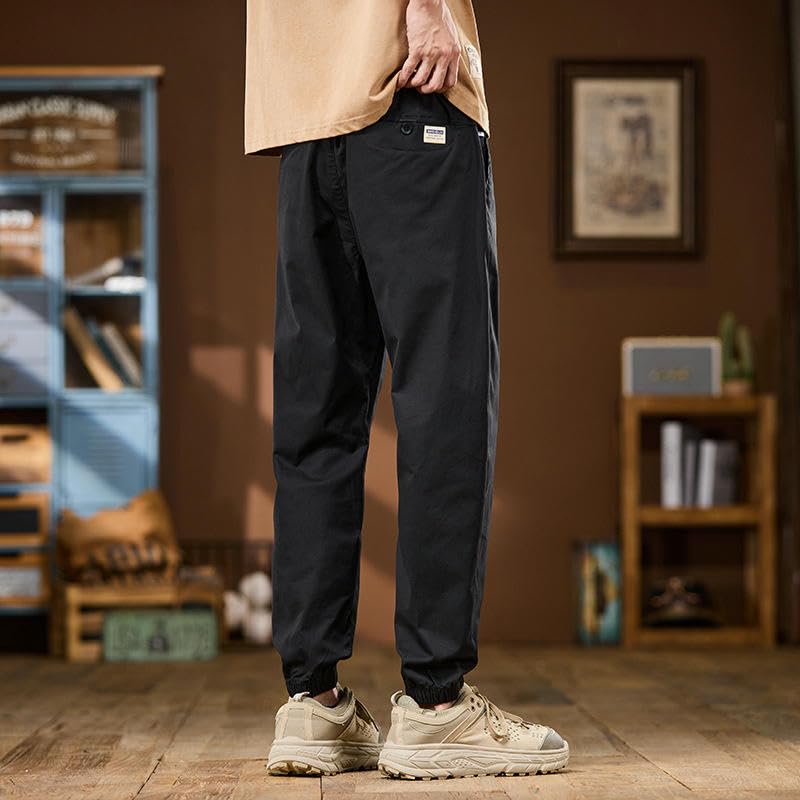 Men's Spring Autumn Ice Silk Loose Jogger Sporty Harem Nine-Tenths Workwear Casual Pants3
