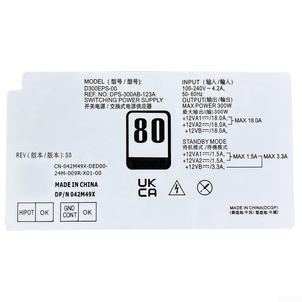 Alimentatore di rete da 300 W SFF D300EPS-00 per Dell 3460 3660, argento