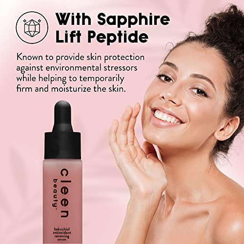 Cleen Beauty Bakuchiol Antioxidant Renewing Serum | Bakuchiol Serum With Sapphire Lift Peptide | Antioxidant Serum For Face | Anti Aging Serum - Paraben Free | Bakuchiol Face Serum, 1 Fl Oz #TOP3