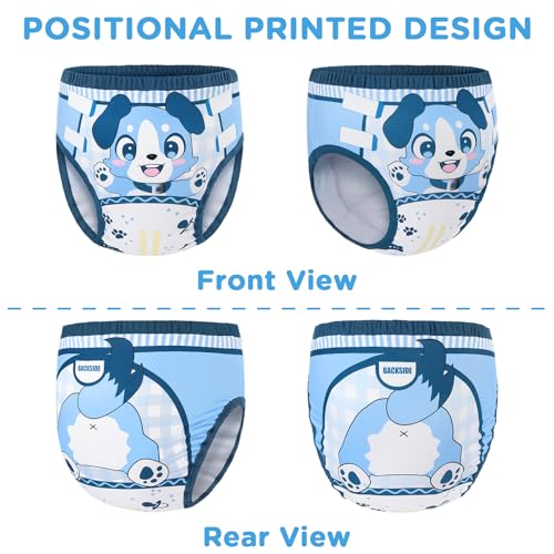 Image of LittleForBig Soft Silky Underwear Comfortable Washable Reusable Adult Training Pants - Little Blue L