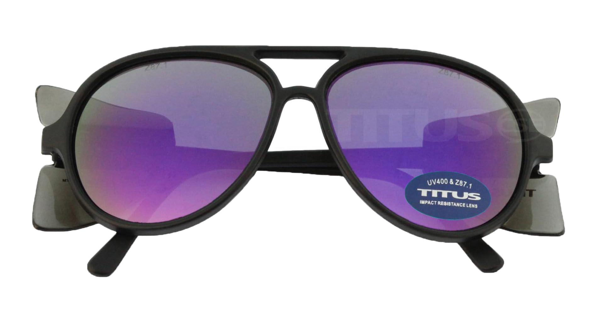 TITUS G35 Retro Aviator Z87 Sunglasses Eye Protection w/Side Shield Motorcycle Shooting DOT ANSI CE Approved Safety Glasses