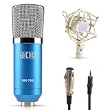 TONOR Condenser Microphone XRL to 3.5mm Studio Recording Mic with Shock Mount Holder Clip