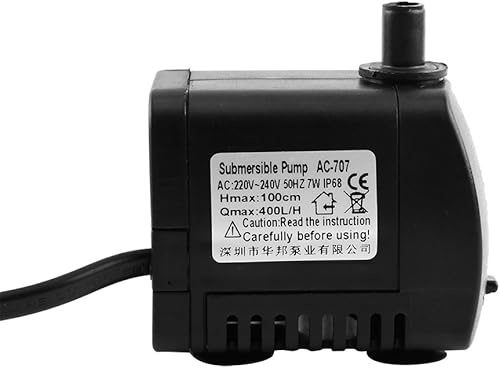 Miniatura 2 de EVTSCAN Bomba de agua sumergible, estanque, pecera, estatua, hidroponía, cascada de rocalla, fuente con accesorios (220-240V)