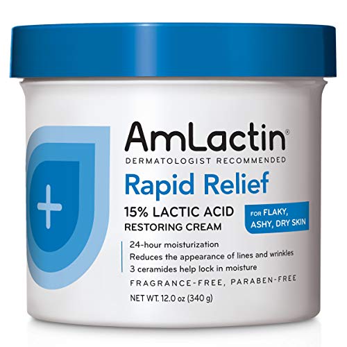 AmLactin Rapid Relief Restoring Cream, 15% Lactic Acid, 12 Ounce Jar, Fragrance-Free, Paraben-Free