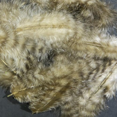 Hareline Fly Tying Grizzly Marabou - Barred Marabou Feathers for Fly Tying Streamers, Woolly Buggers & Leeches