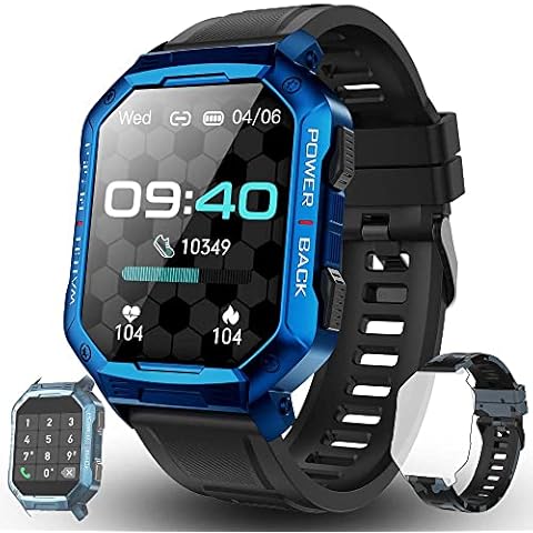 Smartwatch Hombre con Llamada Bluetooth/Marcación, 1.83" Reloj Inteligente, con 19 Modos de Deportes, SpO2, Pulsómetro, Monitor de Sueño, Reproductor Música Cover