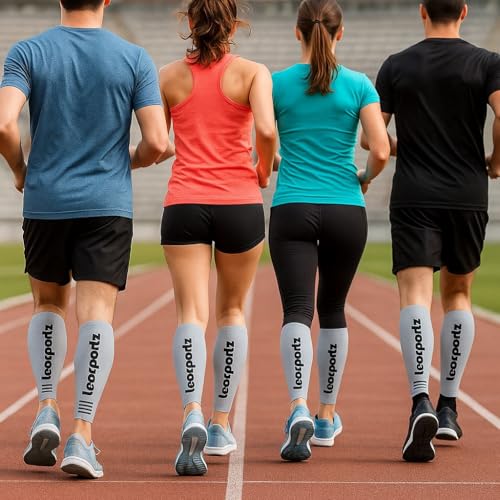 Image of Leosportz Calf Support Shin Brace Support - Shin Splints Compression Sleeves for Men & Women | Leg Compression for sports Gym Running Cycling Jogging Workout Pain Relief Injury