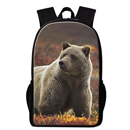 Cute Bear Print Boys School Backpack Children Cool Lightweight Bookbags