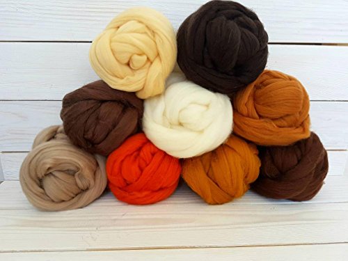 1.80 oz Chunky Yarn Samples,Merino Wool, Felt, Wool Roving, Top Roving DIY Felting Kit,Merino Wool Samples, Wool Yarn Colors of Merino Yarn (20 Colors kit)