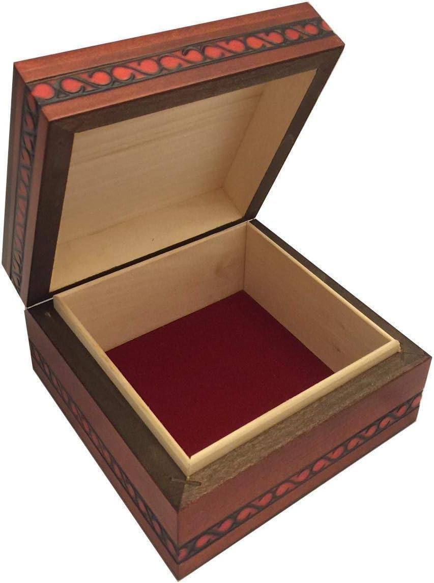 Enchanted World of Boxes Georgia O'Keefe Red Poppy Flower Polish Linden Wood Jewelry Keepsake Box