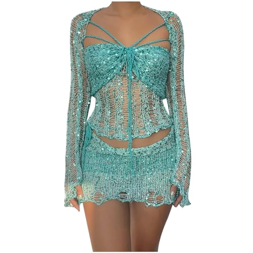 Beach Match Lounge Swimsuits Sets for Women Sequin...