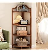 Amazon｜コーナー 棚 コーナーシェルフ コーナーラック 木製 3-6段 多