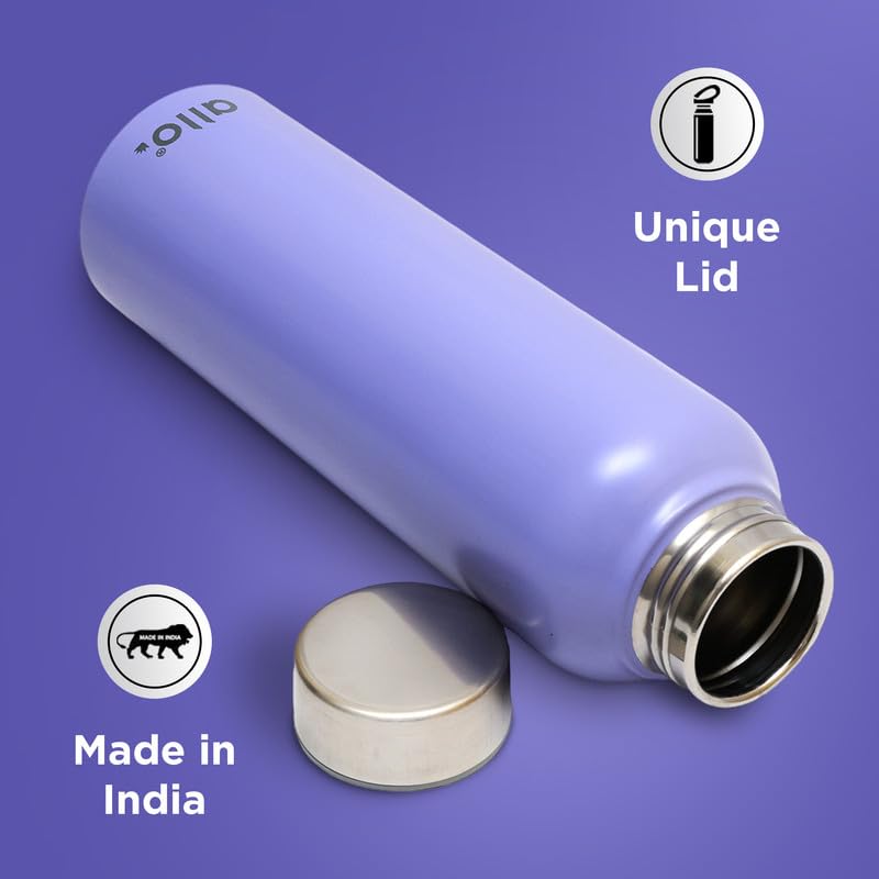 Image of Allo Stainless Steel Water Bottle For Adults, Kids 950ml Water Bottles For School, Office, Sports, Gym 950ml Water Bottle For Men And Women, Pack Of 2| Leak Proof, Bpa Free, Olive Green, Lavender