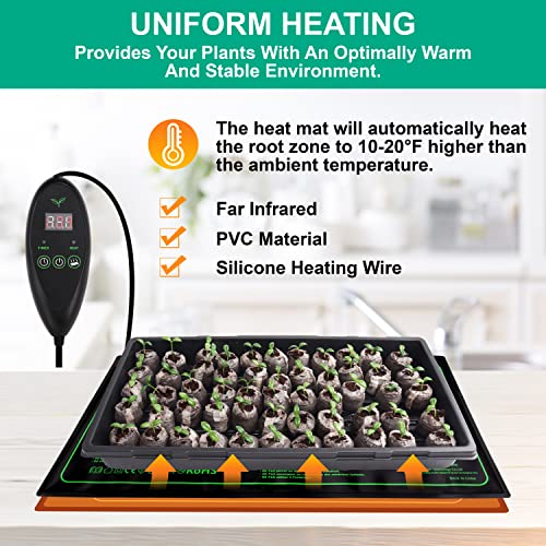 Luvcosy Heat Mat With Digital Thermostat & Timer Controller, 10''X20'' Plant Heating Mat For Seed Starting, Tank, Ip67 Waterproof Reptile Heat Pad #TOP6