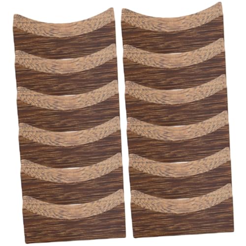 BRIGHTFUFU 12pcs Wooden Chopstick Rest Cutlery Rest Table Spoon Rest Spoon Fork Rest Desktop Decorative Fork Rest Wood Chopstick Holder Household Tableware Holders Fork Holder
