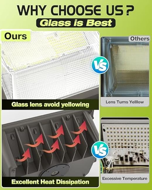 120W LED Wall Pack 100W 80W & 3CCT 3000K/4000K/5000K Adjustable, Glass Lens, Timed Dimming & Photocell, 18000LM LED Wall Pack Light, Wall Pack Exterior Light for Security/Warehouse/Garage