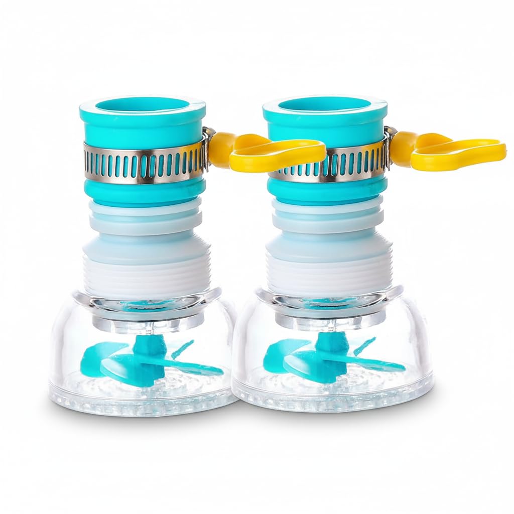 Adjustable Kitchen Splash Plastic Water Saving Faucet, Shower Regulator, Sprinkle Head Nozzle Bathroom With Maifan Stone Balls Size Standard -PACK OF 2