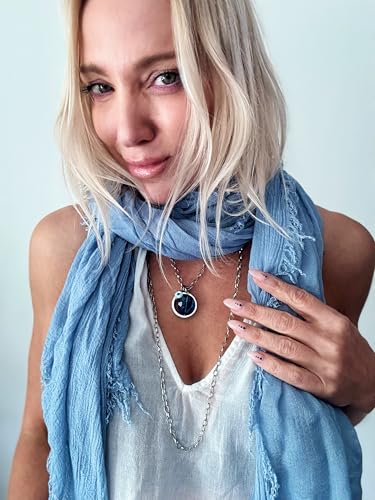 Katia Designs Layered Necklace for Women – Long Gold or Silver Chain with Faceted Crystal & “I Welcome Miracles” Affirmation Ring – Boho Jewelry, Quick-Connect Clasp, Nickel-Free3