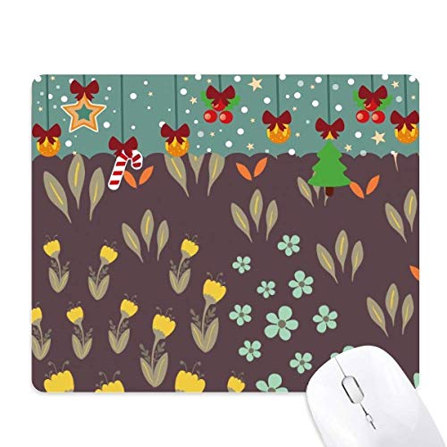 Tapis de souris en caoutchouc marron avec feuilles et fleurs pour décoration de bureau