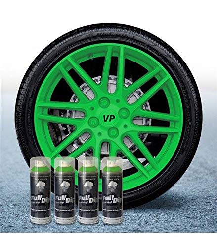 Set Felgen Vinyl Flüssig Full Dip 4 Sprays Limettengrün