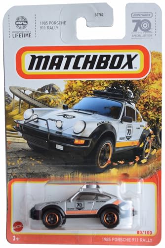 Matchbox Porsche 911 Rally 1985 Plata 1:64 escala miniatura 1