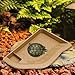Bothyi Reptile Water Bowl Turtle Bathing Pool Fish Tank Decoration with Ramp Food Dish Tortoise Feeder for Gecko Snake Lizard Turtle, Brownish Yellow
