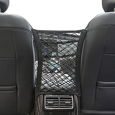 AMAZON - Norlitec 3 Layer Car Net Pocket, Car Net Pocket Handbag Holder, Four-Side Elasticity Car Purse Net, Car Net Barrier between Front Seats for Backseat Kids Dogs or Pets