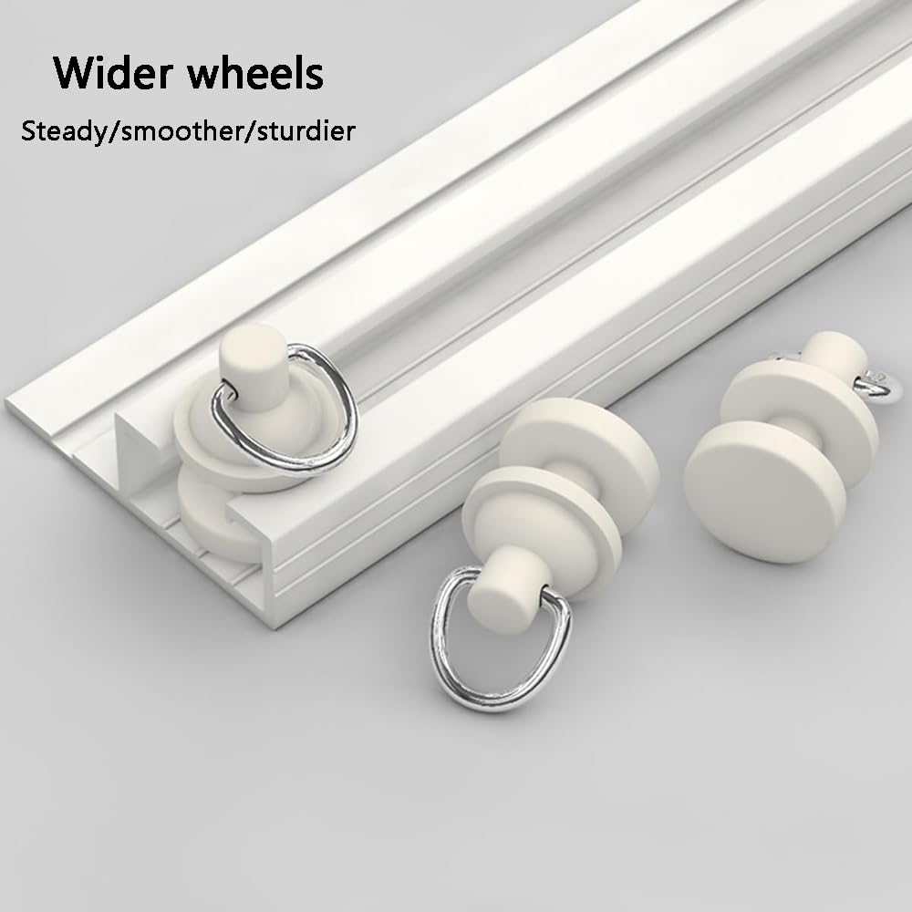 HighPerformance Samoprzylepna aluminiowa szyna do zasłon montażowych na sufit / ścianę idealna do zasłon prysznicowych szafek kamperów 230 cm / 2 x 115 cm biała