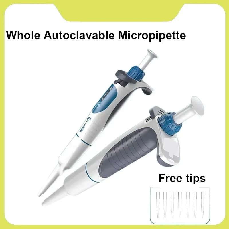 Lab Instruments - Laboratory Pipette Digital Adjustable Micropipette Lab Pipettor with Pipette Tips(500-5000ul)
