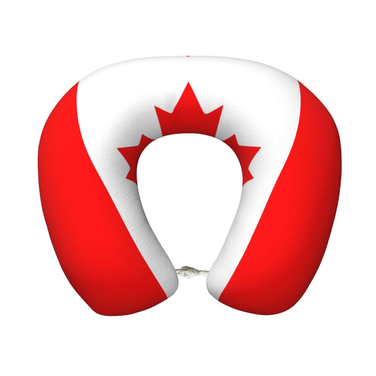 peiyeety Canadian Flag Print Custom U-Shaped Pillow,Memory Foam Cervical Neck Travel Pillow,for Home,Camping,Travelling