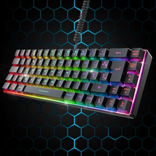 EMPIRE GAMING - K208 Clavier Gamer Filaire TKL Compact (Français AZERTY) 69 Touches RGB - Câble USB Type C détachable Plug & Play - PC/PS4/PS5/Xbox - 23 Touches Anti-Ghosting (Noir) – Image 4