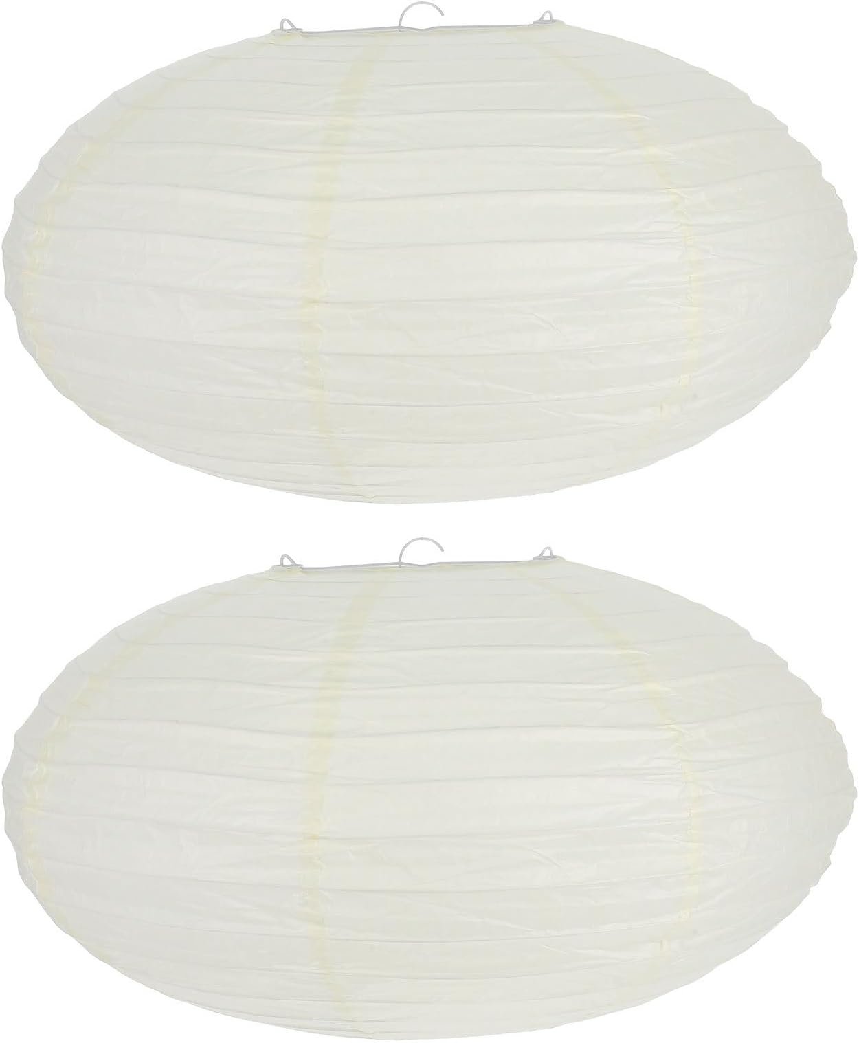 White Paper Lanterns, 2pcs Paper Lampshades for Ceiling Lights, Foldable Lamp Shades, Japanese Pendant Lamp Shade for Living Room Bedroom
