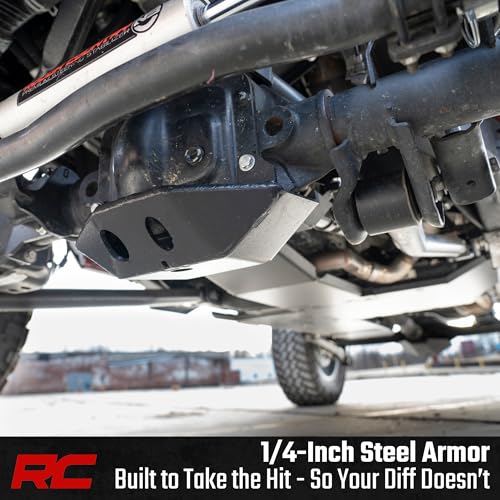 Image of Rough Country Front M186 Diff Skid Plate for 18-23 Jeep Wrangler JL - 10623,Black