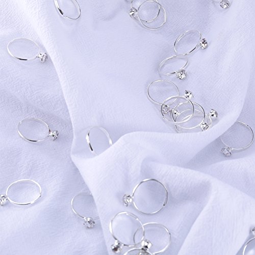 Topoox Bridal Shower Rings 40 Pack Silver Diamond Engagement Rings For Wedding Table Decorations, Party Favors, Arts & Crafts #TOP4