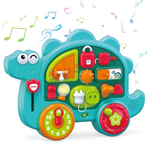 Image of Montessori Musical Busy Board for 1 Year Old Boy Girl for Toddler 12 18 24 Month, Learning education Sensory Activity Toys Travel Plane Toys for Baby Girls Boys 1st Birthday Gift 2 3 4 Years Old