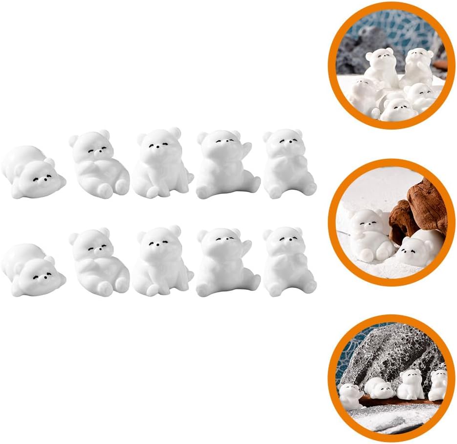 POPETPOP Mini Polar Bear Ornaments 1.33 Inch Resin Figurines for Garden Aquarium Animal Shelter and Home D Cor - Image 8