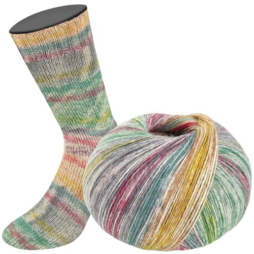 LANA GROSSA Meilenweit 100 Alpaca | Kuschelweiches Alpaka-Sockengarn, im Wollprogramm bis 30°C | Handstrickgarn aus 70% Alpaka & 30% Polyamid | 100g Wolle zum Stricken & Häkeln | 420m Garn FB2104