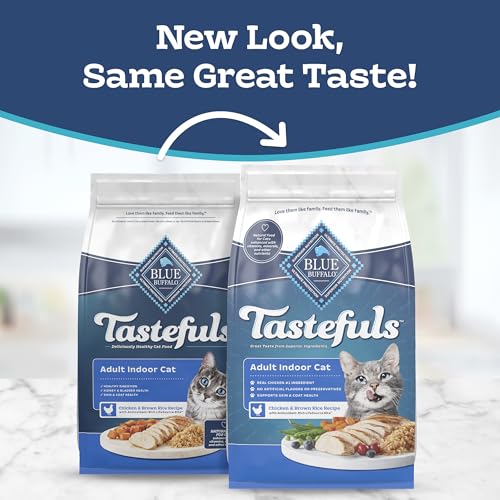 Blue Buffalo Tastefuls Natural Dry Food for Adult Indoor Cats, Chicken & Brown Rice Recipe, 15-lb. Bag