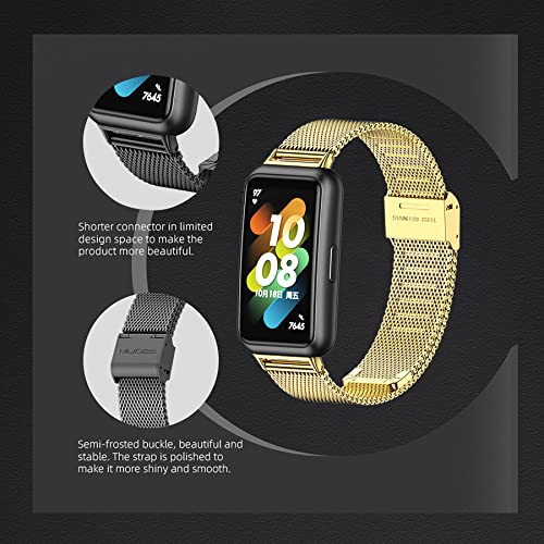 MIJOBS Strap Compatible with Huawei Band 7 Wristband Stainless Steel Metal Straps for Huawei Band 7 Standard & Huawei Band 7 NFC Edition - Image 3