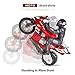 HJLXMF RC Motorbike 14IN, 360° Fancy Stunt RC Motorbike, 2.4G Wireless Remote Control Racing Motorcycle, Adapt to A Variety of Terrains, Equipped with A Rider Uniwheel Balance Stunt RC Motorcycle