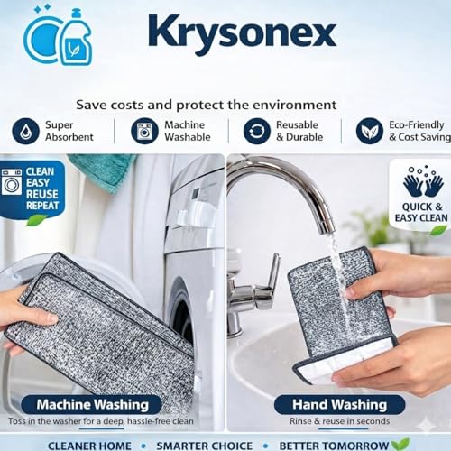 Image of Flat Mop with Bucket for Home Floor Cleaning | Wash & Dry System | Easy Water Control | Home Kitchen Bathroom Cleaning Tool (Pack of 1)