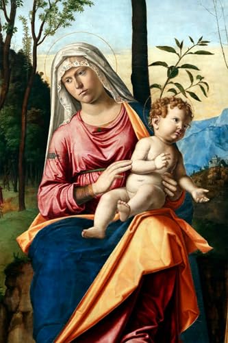 Toile Murale Vierge à l'Enfant Battista Cima Peinture Salon 60x90cm