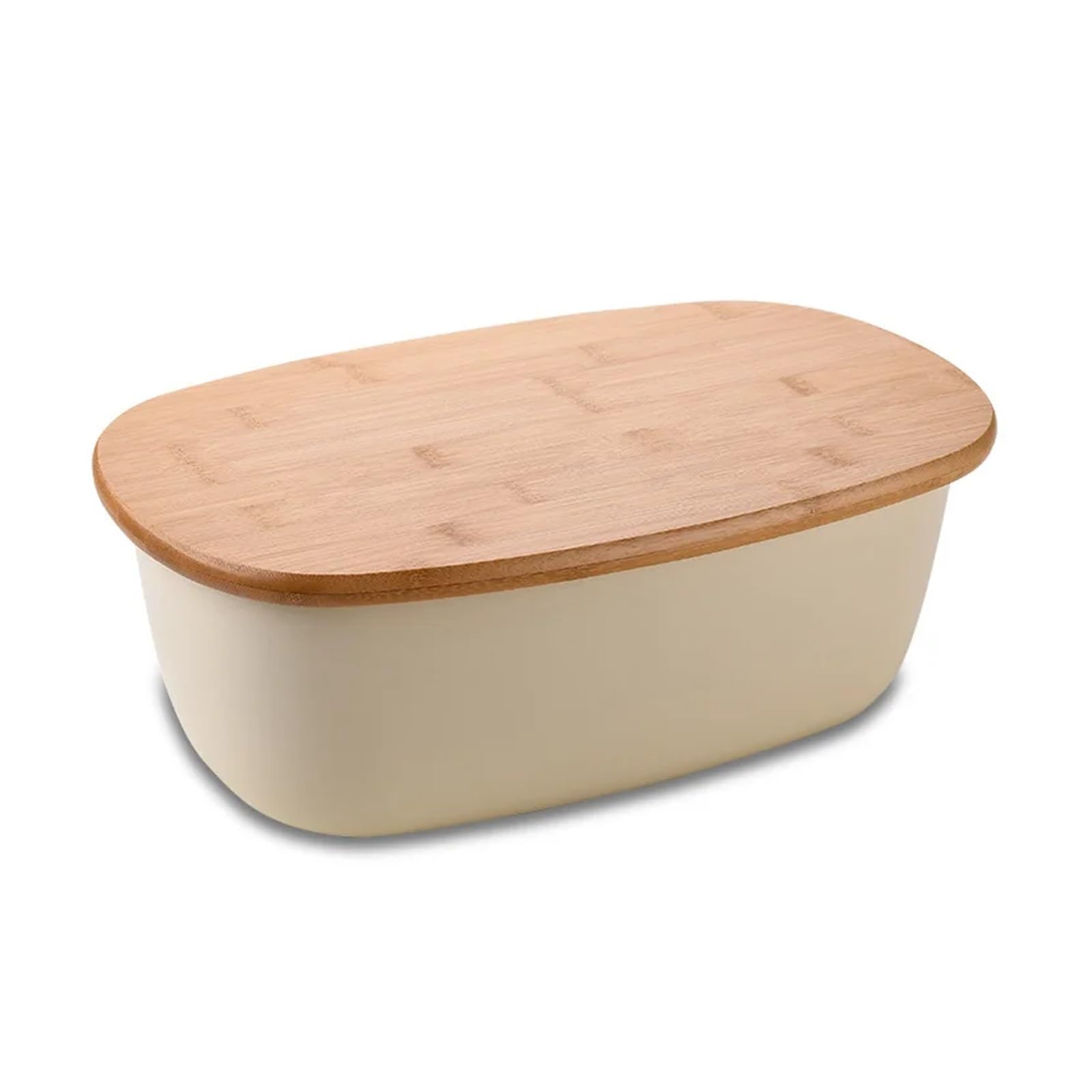 LUYSGBXR Bread Bin 1Pcs Bread Storage Box Container Dessert Snack Breadbasket Food With Lid For Home Kitchen(Oval)