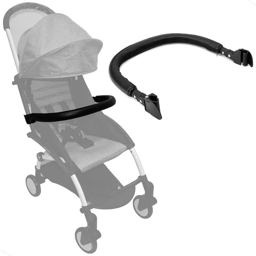 LLUFO Baby Stroller Bumper Bar,Armrest,Crossbar,Handle Bar,Handrail Compatible With BBZ Yoyo Stroller/Yoyo+ / Yoya Stroller Accessories-Black PU Leather