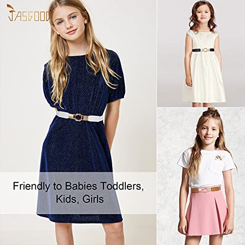 JASGOOD Kids Skinny Elastic Stretch Belts for girls with Easy Buckle Toddler School Uniform Dress Belts2