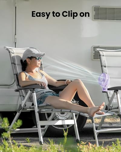 Image of Gaiatop Portable Clip on Fan Battery Operated, Small Powerful USB Table Fan, 3 Speed Quiet Rechargeable Mini Desk Fan, 360 Rotate Personal Cooling Fan for Home Office Stroller Camping