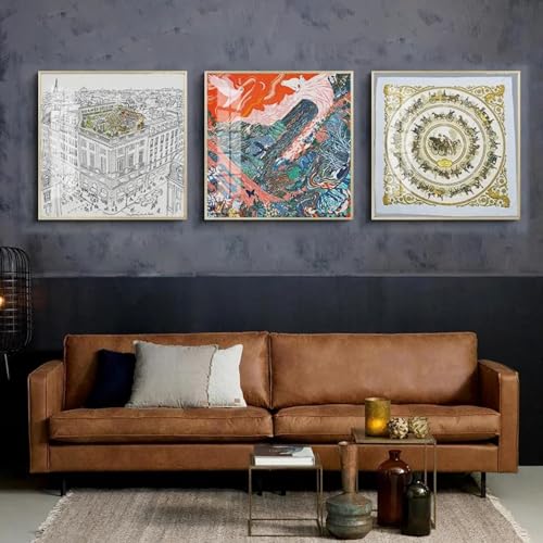 Affiches art impressions salon et couloir au design escalier moderne