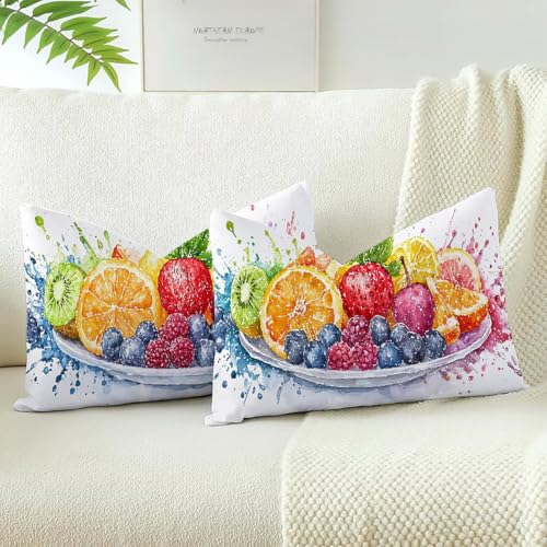 Housses de coussins velours fruit lot de 2 60x40cm doux - 2